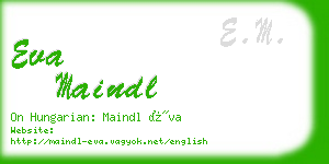 eva maindl business card